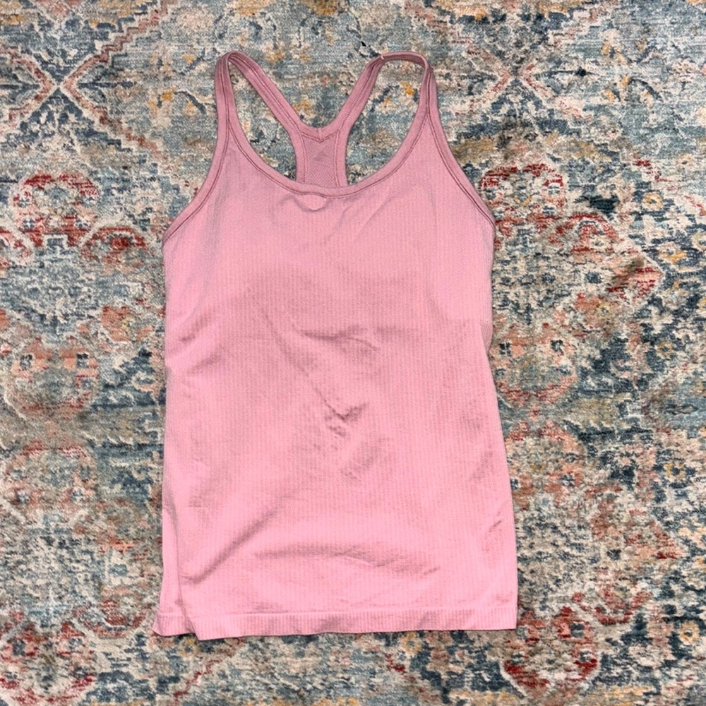 Pink Lululemon Ebb to Street Tank Top